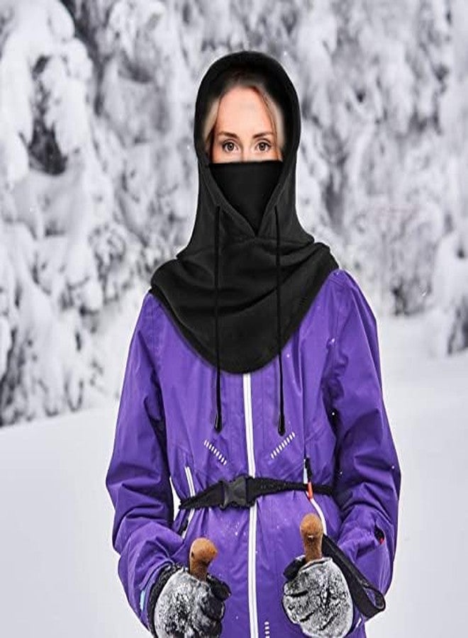 Oldelf Ski Mask Fleece Mask Warm Balaclava Stay Warm and Comfortable Face Mask for Men Women Breathable Sports Mask- Black - Image 4